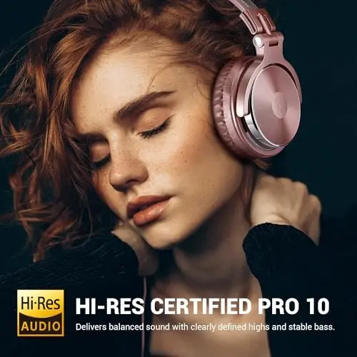 OneOdio Wired Over Ear Headphones Studio Monitor & Mixing DJ Stereo Headsets with 50mm Neodymium Drivers and 1/4 to 3.5mm Jack for AMP Computer Recording Podcast Keyboard Guitar Laptop - Pink - 3