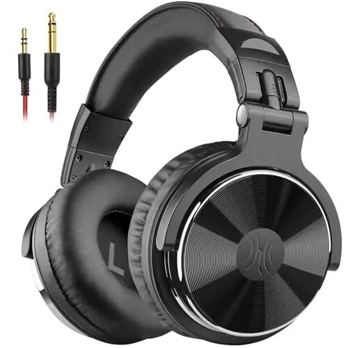 OneOdio Wired Over Ear Headphones Hi-Res Studio Monitor & Mixing DJ Stereo Headsets with 50mm Drivers and 1/4 to 3.5mm Jack for AMP Computer Recording Podcast Keyboard Guitar Laptop - Black - 1
