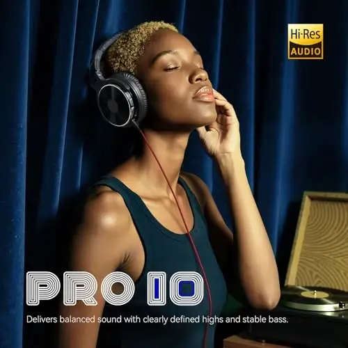 OneOdio Wired Over Ear Headphones Hi-Res Studio Monitor & Mixing DJ Stereo Headsets with 50mm Drivers and 1/4 to 3.5mm Jack for AMP Computer Recording Podcast Keyboard Guitar Laptop - Black - OneOdio (1)