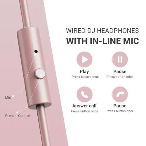 OneOdio simli quloqchinli studiya monitori va DJ stereo garnituralari 50 mm Neodymium drayverlari va AMP kompyuter yozuvi podkast klaviatura gitara noutbuki uchun 1/4 dan 3,5 mm gacha bo'lgan jak bilan - Pushti - 4