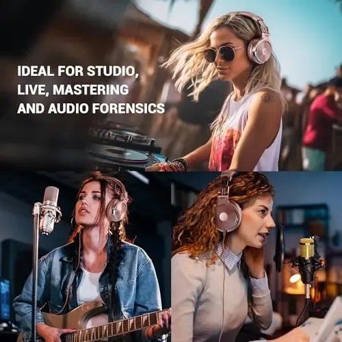 OneOdio simli quloqchinli studiya monitori va DJ stereo garnituralari 50 mm Neodymium drayverlari va AMP kompyuter yozuvi podkast klaviatura gitara noutbuki uchun 1/4 dan 3,5 mm gacha bo'lgan jak bilan - Pushti - 6