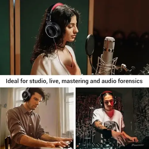 OneOdio Wired Over Ear Headphones Studio Monitor & Mixing DJ Stereo Headsets with 50mm Neodymium Drivers and 1/4 to 3.5mm Jack for AMP Computer Recording Podcast Keyboard Guitar Laptop - Red - 7