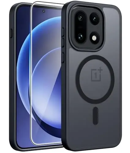 Oneplus 15 G‘ilofi uchun FNTCASE: Magnitli Mat Shaffof Muzli Yupqa Zarbaga Qarshi Telefon Qoplami | Bardoshli Ekranni Himoya Qilish | Harbiy Darajadagi Himoya Tomchisidan Himoya Qiluvchi Qoplamalar, 6.78 dyuym - 1