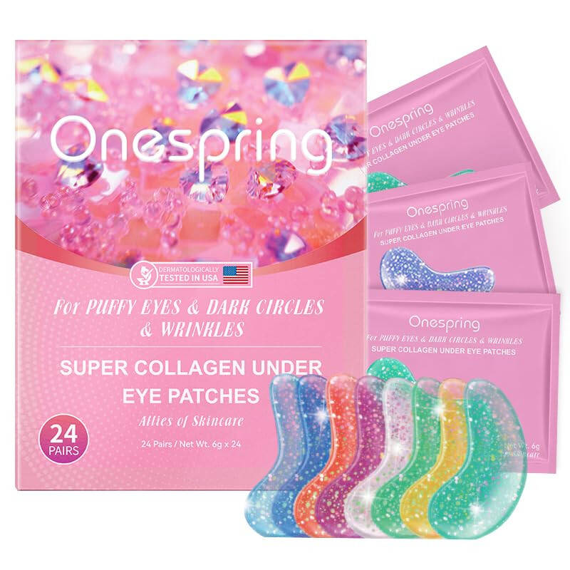 Onespring Under Eye Patches (24 Pairs) - Upgrade Eye Gel Pads for Wrinkles, Puffy Eyes, Dark Circles, Eye Bags, Natural Collagen Eye Gels Pads, Under Eye Mask Patches for Refreshing, Revitalizing - 15