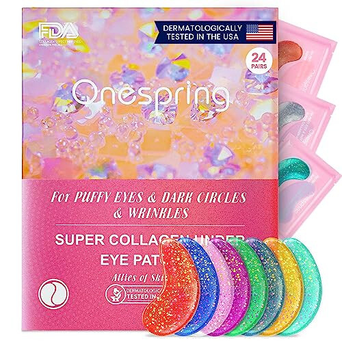 Onespring Under Eye Patches (24 Pairs) - Upgrade Eye Gel Pads for Wrinkles, Puffy Eyes, Dark Circles, Eye Bags, Natural Collagen Eye Gels Pads, Under Eye Mask Patches for Refreshing, Revitalizing - 7