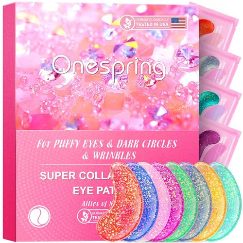 Onespring Under Eye Patches (24 Pairs) - Upgrade Eye Gel Pads for Wrinkles, Puffy Eyes, Dark Circles, Eye Bags, Natural Collagen Eye Gels Pads, Under Eye Mask Patches for Refreshing, Revitalizing - 1