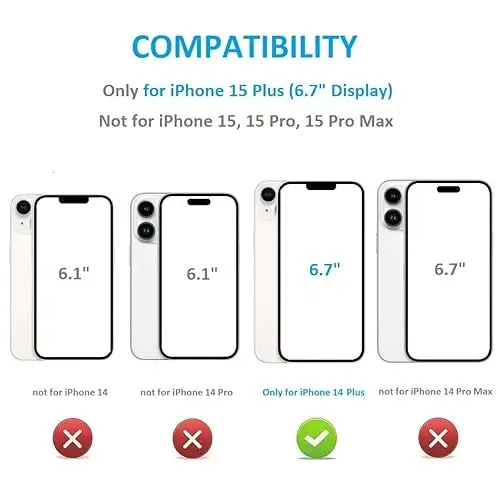 ONETOP Compatible with iPhone 15 Plus Wallet Case with Card Holder, PU Leather Kickstand Card Slots Case, Double Magnetic Clasp and Durable Shockproof Cover 6.7 Inch (Light Blue) - 2