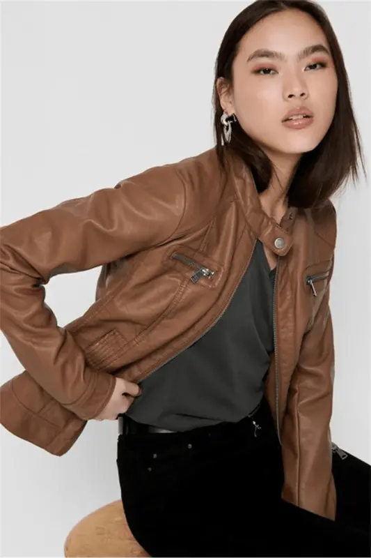 Onlbandıt Faux Leather Bıker Otw Noos Mont 15081400 Cognac - Cognac - 3