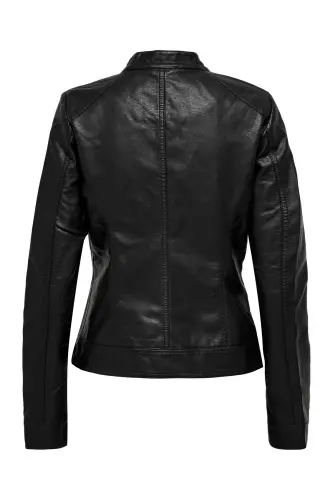 Onlbandıt Faux Leather Bıker Otw Noos Kadın Deri Mont Ve Ceket 15081400 Black - Black - 5
