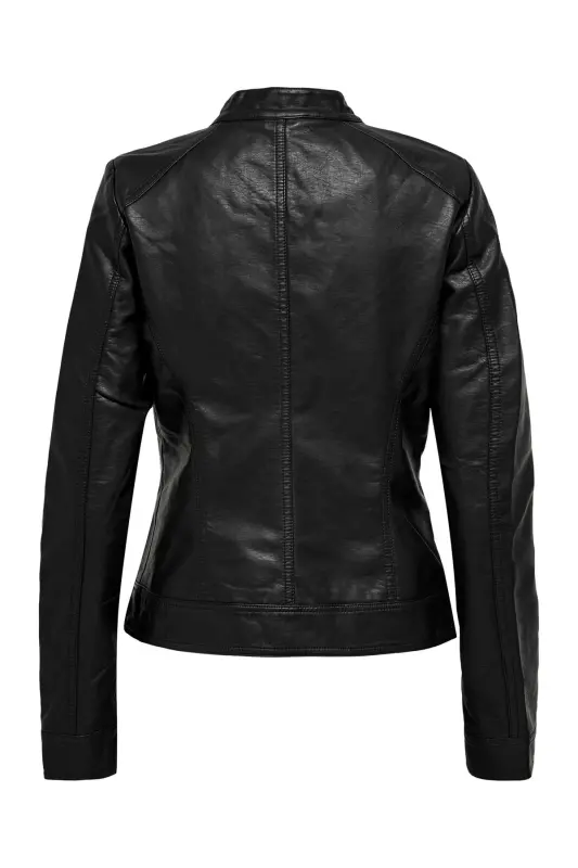 Onlbandıt Faux Leather Bıker Otw Noos Kadın Deri Mont Ve Ceket 15081400 Black - Black - 5