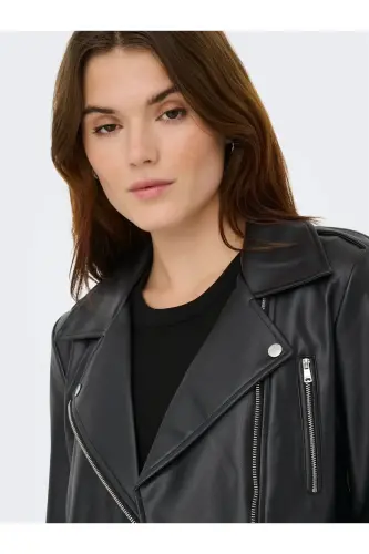 OnlJıll Faux Leather Bıker Otw Noos Kadın Suni Deri Mont Ve Ceket Siyah - Siyah15361396 - 1