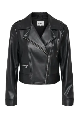 OnlJıll Faux Leather Bıker Otw Noos Kadın Suni Deri Mont Ve Ceket Siyah - Siyah15361396 - Only (1)
