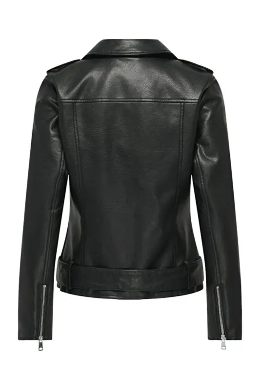ONLMILLE 15357332 Black Women's Leather Jacket - BLACK/BLACK - 2
