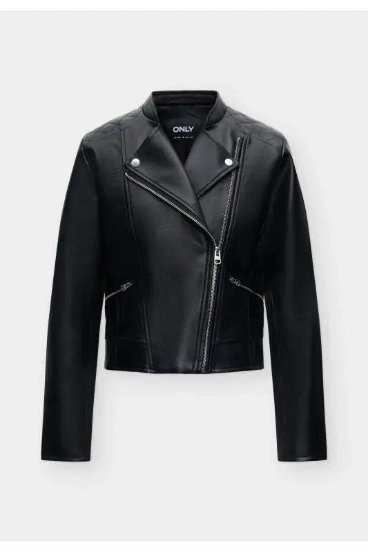 ONLYJıll Biker Otw Noos Kadın Deri Ceket Black - Siyah55 - 2