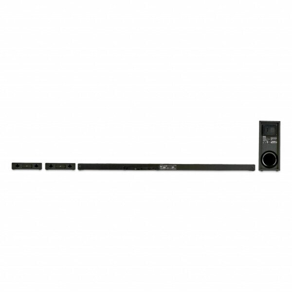 onn. 5.1 Ultra-Slim Surround Soundbar System with Dolby Atmos, Wireless Subwoofer and Wireless Satellite Speakers, 36
