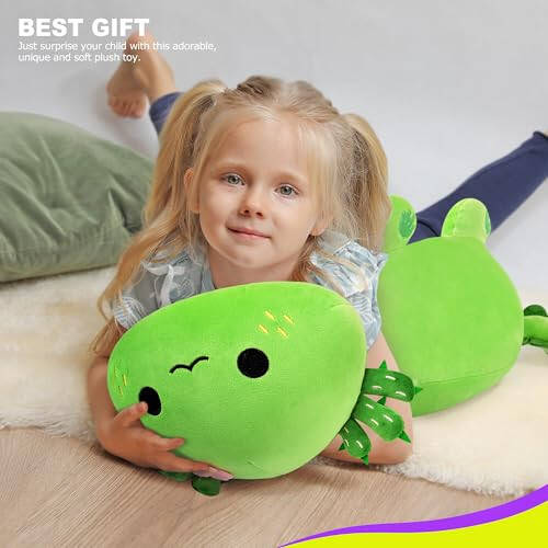 Onsoyours Cute Axolotl Plush, Soft Stuffed Animal Salamander Plush Pillow, Kawaii Plushie Toy for Kids (Axolotl Cactus, 13 inches) - 49