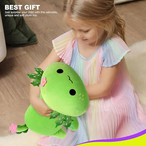 Onsoyours Cute Axolotl Plush, Soft Stuffed Animal Salamander Plush Pillow, Kawaii Plushie Toy for Kids (Axolotl Cactus, 13 inches) - 34