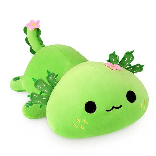 Onsoyours Sevimli Axolotl Peluş, Yumuşak Doldurulmuş Hayvan Semender Peluş Yastık, Çocuklar İçin Kawaii Peluş Oyuncak (Axolotl Kaktüs, 13 inç) - 36