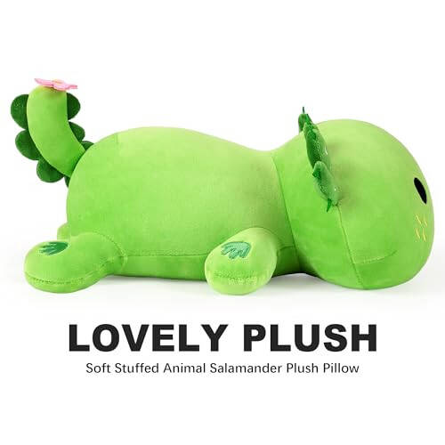 Onsoyours Sevimli Axolotl Peluş, Yumuşak Doldurulmuş Hayvan Semender Peluş Yastık, Çocuklar İçin Kawaii Peluş Oyuncak (Axolotl Kaktüs, 13 inç) - 33