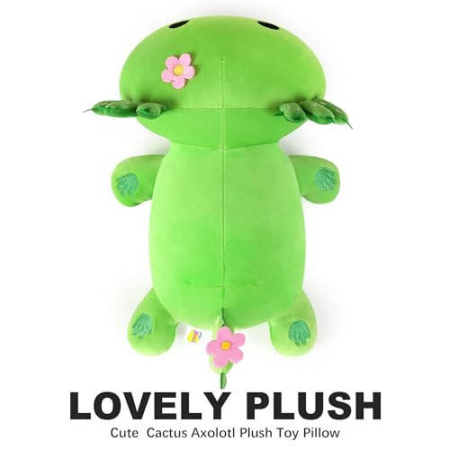 Onsoyours Sevimli Axolotl Peluş, Yumuşak Doldurulmuş Hayvan Semender Peluş Yastık, Çocuklar İçin Kawaii Peluş Oyuncak (Axolotl Kaktüs, 13 inç) - 18