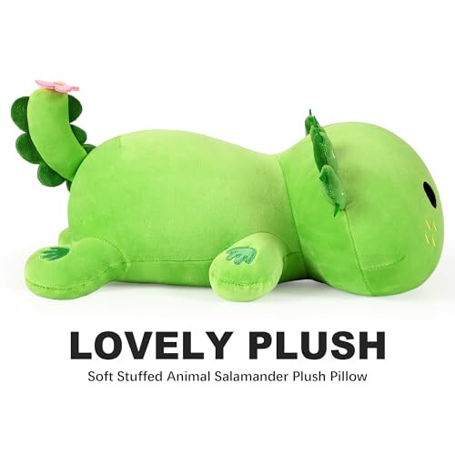 Onsoyours Sevimli Axolotl Peluş, Yumuşak Doldurulmuş Hayvan Semender Peluş Yastık, Çocuklar İçin Kawaii Peluş Oyuncak (Axolotl Kaktüs, 13 inç) - 19