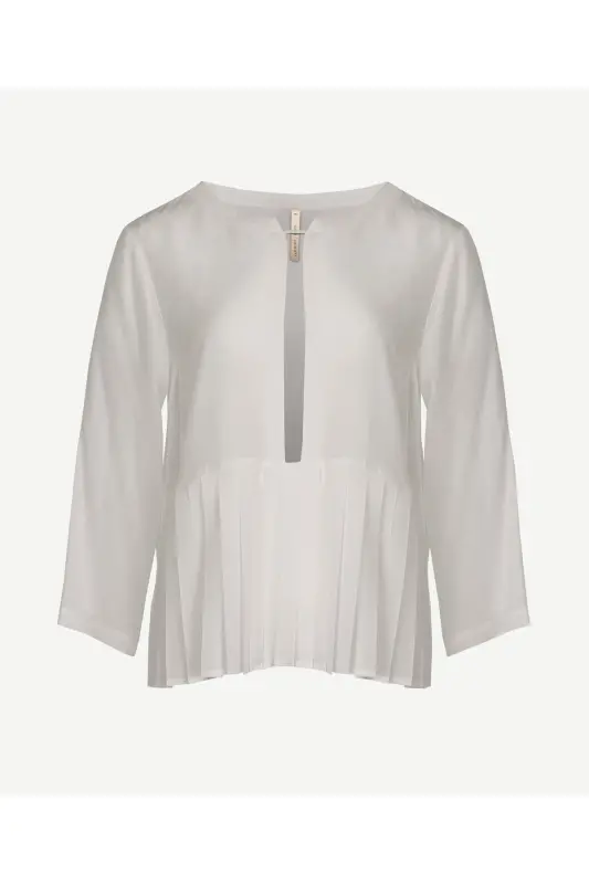 Önü Bağlamalı Bluz-BEYAZ - 7