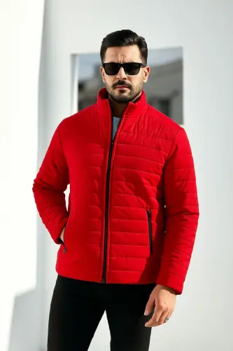 ONURMEN ERKEK ASTARLI mont Ceket SU GECİRMEZ RUZGAR GEÇİRMEZ-KırmızıGX - 3