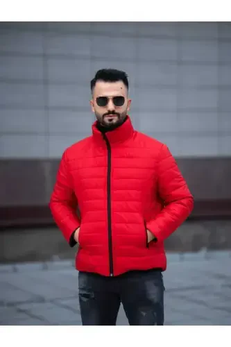 ONURMEN NEW SEASON Men's Black Padded Lined Jacket-Red - 1