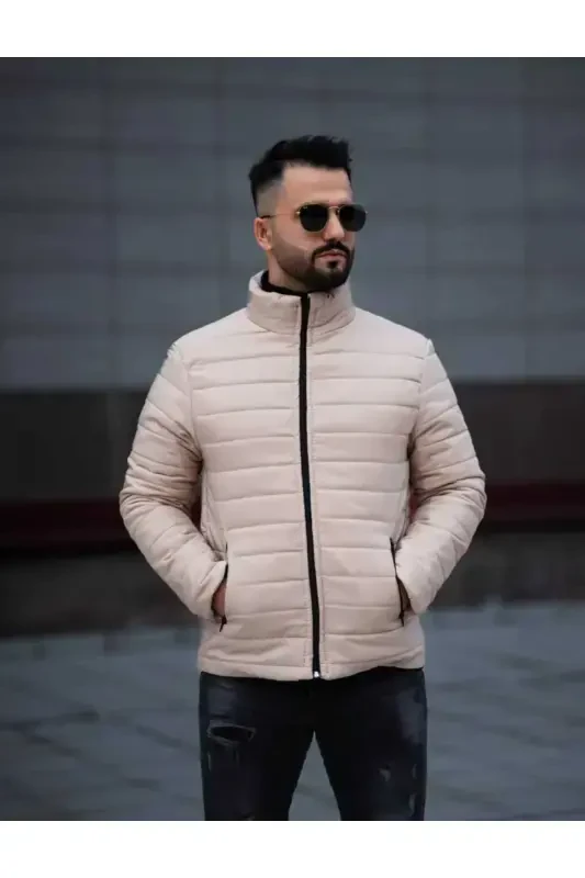 ONURMEN YENİ SEZON Erkek Siyah Şişme Astarlı Mont Ceket-Bej - 2