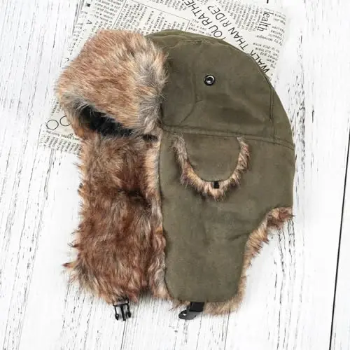 ONWAY Trapper Hat Ayollar Erkaklar uchun sun'iy mo'ynali quloqchinli qishki shapkalar - ONWAY (1)