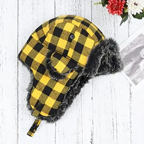 ONWAY Trapper Hat Qishki shapkalar ayollar va erkaklar uchun sun'iy mo'ynali quloqchinlar bilan - ONWAY (1)