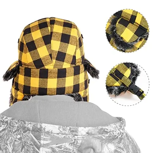 ONWAY Trapper Hat Qishki shapkalar ayollar va erkaklar uchun sun'iy mo'ynali quloqchinlar bilan - 7