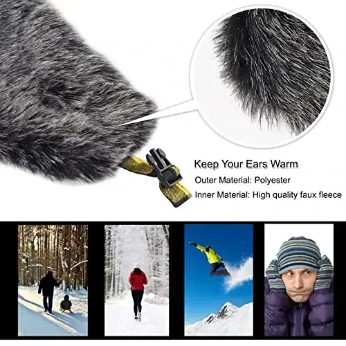 ONWAY Trapper Hat Qishki shapkalar ayollar va erkaklar uchun sun'iy mo'ynali quloqchinlar bilan - 6