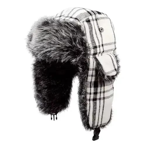 ONWAY Trapper Hat Qishki shapkalar Ayollar va erkaklar uchun sun'iy mo'ynali quloqchinlar bilan 