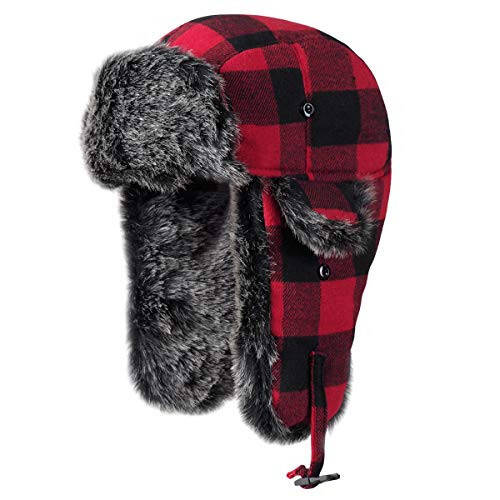 ONWAY Trapper Hat Winter Hats for Women Men with Faux Fur Ear Flaps - 1