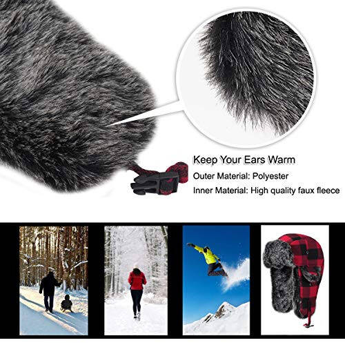 ONWAY Trapper Hat Winter Hats for Women Men with Faux Fur Ear Flaps - 5