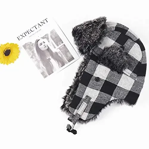 ONWAY Trapper Hat Winter Hats for Women Men with Faux Fur Ear Flaps - 3