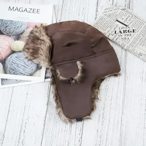 ONWAY Trapper Hat Winter Hats for Women Men with Faux Fur Ear Flaps - 3