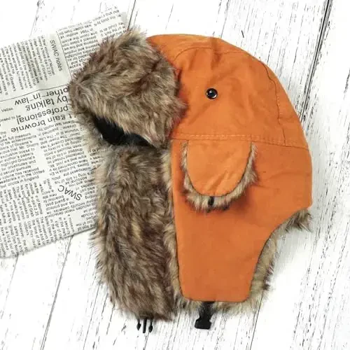 ONWAY Trapper Hat Winter Hats for Women Men with Faux Fur Ear Flaps - 2