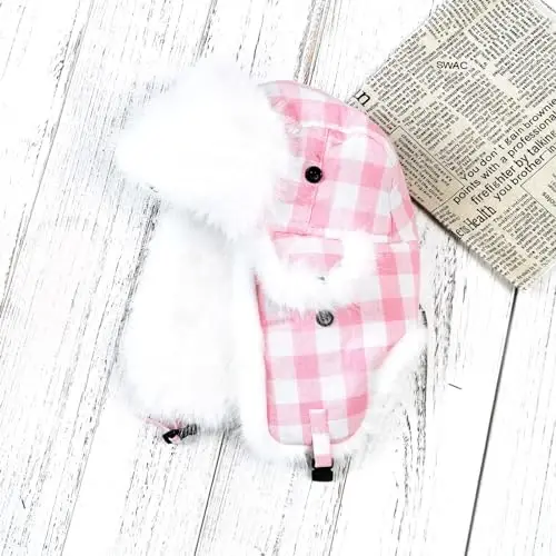 ONWAY Trapper Hat Winter Hats for Women Men with Faux Fur Ear Flaps - 2