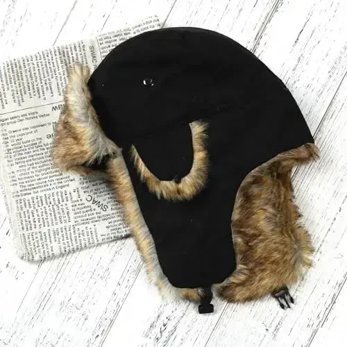 ONWAY Trapper Hat Winter Hats for Women Men with Faux Fur Ear Flaps - 2