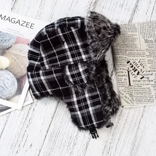 ONWAY Trapper Hat Winter Hats for Women Men with Faux Fur Ear Flaps - 3