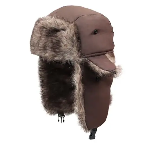 ONWAY Trapper Hat Winter Hats for Women Men with Faux Fur Ear Flaps - 1