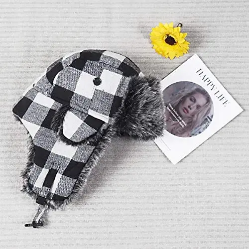 ONWAY Trapper Hat Winter Hats for Women Men with Faux Fur Ear Flaps - 2