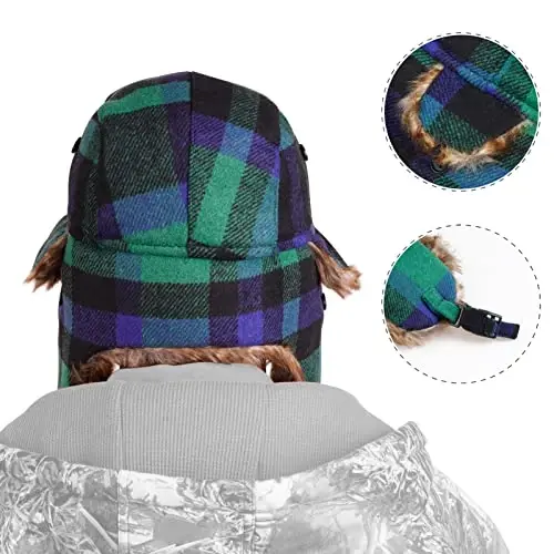 ONWAY Trapper Hat Winter Hats for Women Men with Faux Fur Ear Flaps - 7