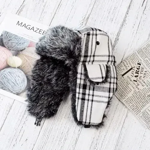 ONWAY Trapper Hat Winter Hats for Women Men with Faux Fur Ear Flaps - 2