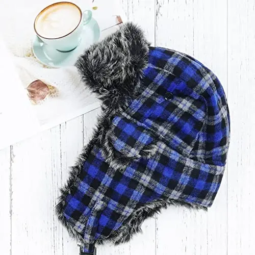 ONWAY Trapper Hat Winter Hats for Women Men with Faux Fur Ear Flaps - 3