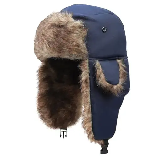ONWAY Trapper Hat Winter Hats for Women Men with Faux Fur Ear Flaps - 1