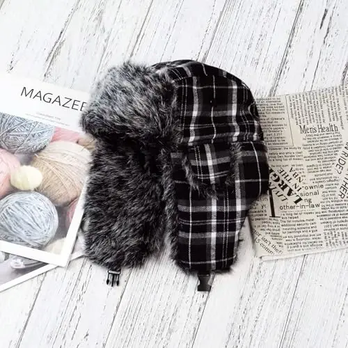 ONWAY Trapper Hat Winter Hats for Women Men with Faux Fur Ear Flaps - 2