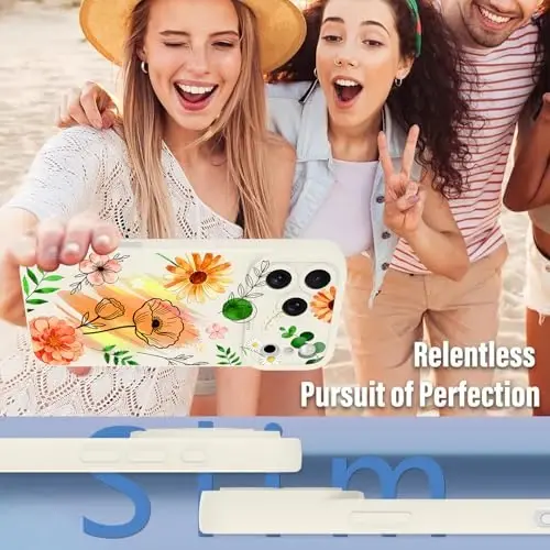 OOK Floral чехол для iPhone 17 Pro Max, милый белый акварельный цветок маргаритки | Мягкий TPU, ударопрочный защитный тонкий чехол для женщин и девушек 